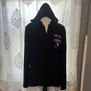 American Fighter Black Sweatshirt Hoodie Casual